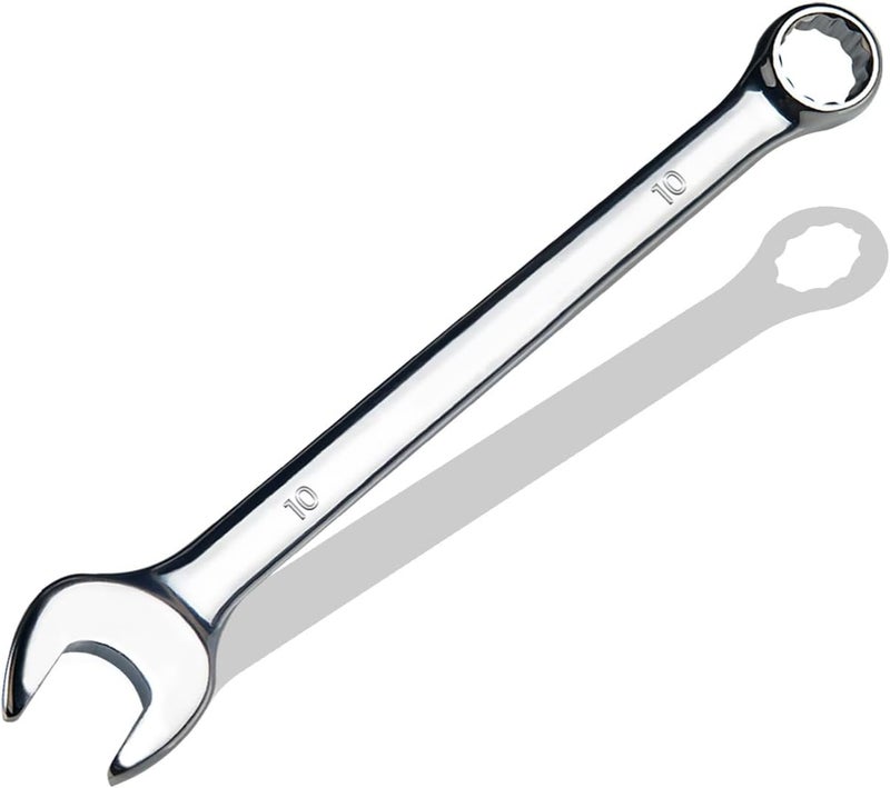 pgroup 10mm Metric Combination Wrench, CR-V Steel with Mirror Polish, 12-Point Design, 15-Degree Offset, Perfect for Auto Repair, Household, Car & Truck Emergency - Image 1